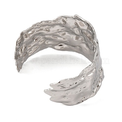 Модные текстурные браслеты-манжеты из нержавеющей стали 304 для женщин&nbsp;BJEW-D048-05P