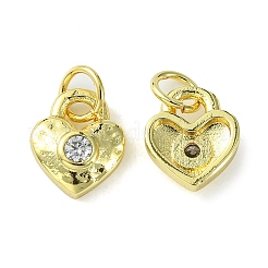 Porte micro ouvrent pendentifs zircone cubique en laiton de placage&nbsp;KK-K332-10G