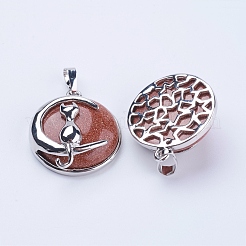 Goldstone Kätzchen Anhänger&nbsp;G-K234-D18