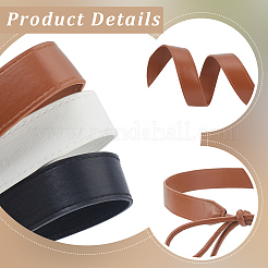 3 Stück 3 Farben Schleife PU-Leder Wickel-Taillenbänder&nbsp;AJEW-CL0003-46