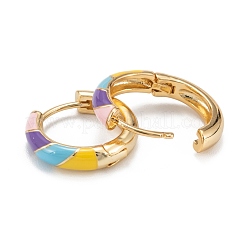 Серьги-кольца из латуни с эмалью&nbsp;EJEW-D274-07G