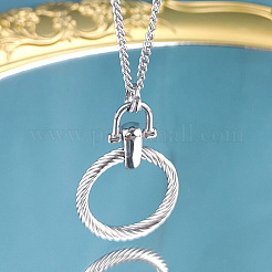 Collane con ciondolo in acciaio inossidabile 304 con anello a spirale per donna&nbsp;FS-WG54FE7-01
