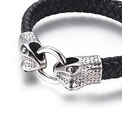 Las pulseras de cuero trenzadas&nbsp;BJEW-F399-E
