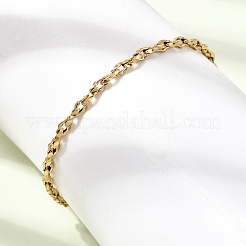 Bracciali a catena a maglie ovali intrecciate in acciaio inossidabile 304 da 3 mm per uomo e donna&nbsp;SA-CBAB767-17A-G