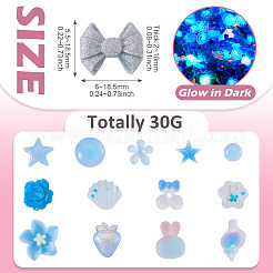 30 г светящихся непрозрачных кабошонов из смолы&nbsp;CRES-TA0001-55A