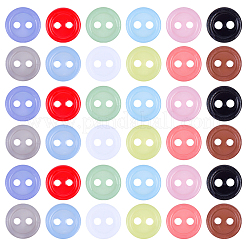 300 шт. двухцветных смоляных пуговиц&nbsp;BUTT-GF0004-15