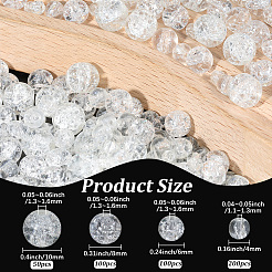 450 pz 4 stili perline di vetro crackle verniciate a spruzzo&nbsp;CCG-PA0001-09A