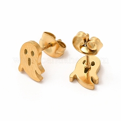 Pendientes de acero inoxidable 304 con diseño de fantasmas de Halloween para mujer&nbsp;EJEW-B019-04G