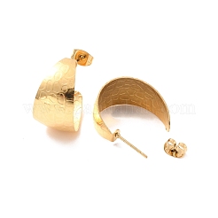Pendientes gruesos en forma de C de acero inoxidable 304 con revestimiento iónico (IP)&nbsp;EJEW-P198-06G