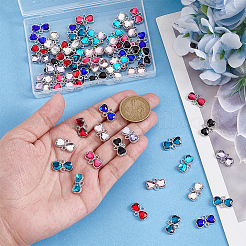 72 pz 9 colori di ciondoli di collegamento in lega di zinco con strass&nbsp;FIND-GA0007-93