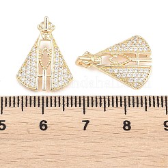 Ciondoli religiosi in ottone micro pavé con zirconi cubici trasparenti&nbsp;KK-H287-03E-G