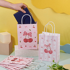9 Stück Tragetaschen aus Papier mit Kirschen-Aufdruck in 3 Stilen&nbsp;ABAG-TA0001-99