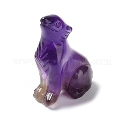 Резные фигурки целебных волков из натурального аметиста&nbsp;G-H288-03-07