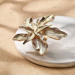 Регулируемые кольца из цветочного сплава для женщин&nbsp;RJEW-B108-01KCG