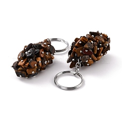 Брелок из натурального тигрового глаза&nbsp;KEYC-C050-01I-RS