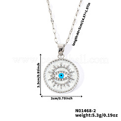 Элегантные винтажные латунные подвески с прозрачными кубическими цирконами и белой эмалью от сглаза для женщин&nbsp;BR0167-2