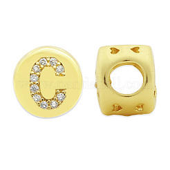 Laiton micro pavé de perles de zircone cubique claires&nbsp;KK-T030-LA843-CX3