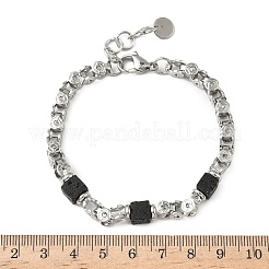 Bracelets à maillons en pierre de lave naturelle pour femmes&nbsp;BJEW-Z148-06P-04