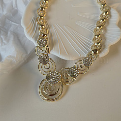 Комплекты из ожерелий и серег-гвоздиков из сплава Vortex с подвесками из кристаллов и страз&nbsp;FS-WG07C5B-01