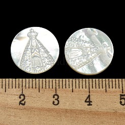 Cabochon di conchiglia bianca naturale intagliata&nbsp;SSHEL-N038-06B-02