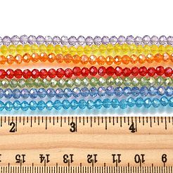 7 нить 7 цвета гальваники прозрачные стеклянные бусины пряди&nbsp;EGLA-FP0001-03