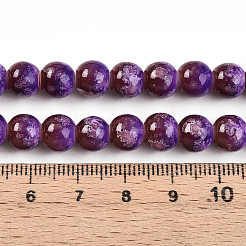 Выпечка окрашенные стеклянные бусины пряди DGLA-N008-8mm-03