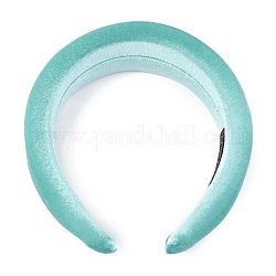 Bandeaux épais en tissu éponge floqué, pour les accessoires de cheveux de femme de bricolage, turquoise moyen, 14~42mm, diamètre intérieur: 145x125 mm