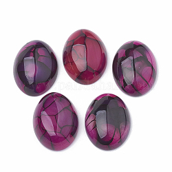 Natürliche Achat Cabochons, gefärbt, Oval, Medium violett rot, 25x18x7.5~8 mm