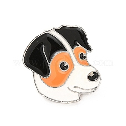 Pasador de perro esmaltado con embragues de mariposa de latón, insignia de aleación para ropa de mochila, Jack Russell Terrier, 25.5x23x10mm, pin: 1.1 mm