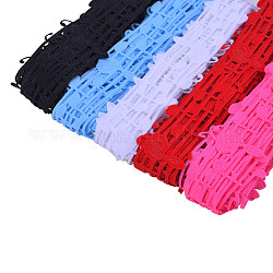 Polyester Grosgrain Ribbons, Hollow, Musical Note Pattern, Mixed Color, 1-1/8