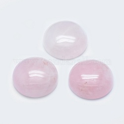 Natural rosa de cabuchones de cuarzo, semicírculo, 19.5~20x6~7mm