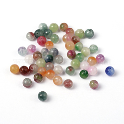 Perle di giada naturale bicolore, tinto, tondo, colore misto, 6mm, Foro: 1 mm