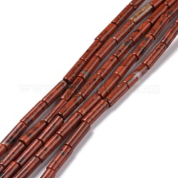 Los abalorios rojos jaspe hebras naturales, columna, 13x4mm, agujero: 1.4 mm, aproximamente 28 pcs / cadena, 15.20'' (38.6~39.1 cm)