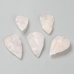 Perles de quartz rose naturelles brutes, pas de trous / non percés, larme martelée, 22~31x15~20.5x6.8~11.5mm