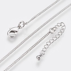 Долговечные латунные ожерелья с ожерельем из латуни, с застежкой омар коготь, без никеля , Реальная платина, 18.11 дюйм (46 см), 1.2 мм