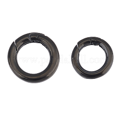 Unicraftale 2 шт. 2 стиля ионного покрытия (ip) 304 пружинных кольца из нержавеющей стали, Оснастка застежками, круглые кольца, металлический черный, 15~18x2.5~3.3 мм, внутренний диаметр: 9~11 мм, 1шт / стиль