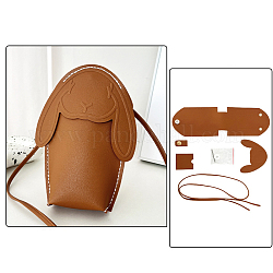 Наборы для изготовления сумок для телефона из искусственной кожи с кроликом своими руками, верблюжие, 18.5x14x5.5 см