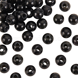 Olycraft 36 pièce de perles d'obsidienne noire naturelle de 8 mm, perles rondes en vrac, perles d'obsidienne lisses, perles d'espacement en pierre d'obsidienne naturelle pour colliers, bracelets, boucles d'oreilles, fabrication de bijoux – Trou de 2.5 mm