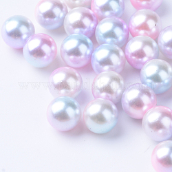 Perles acrylique imitation arc-en-ciel, perles de sirène gradient, sans trou, ronde, rose, 5 mm, environ 8530 pcs / 500 g