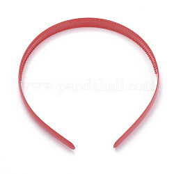 Fornituras para el cabello fornituras de banda de pelo de plástico liso, Con dientes, rojo, 114~120x12~12.5mm