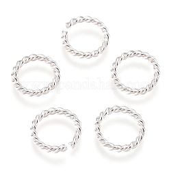 304 anelli di salto in acciaio inox, anelli di salto aperti, ritorto, argento, 10x1.5mm, diametro interno: 7mm