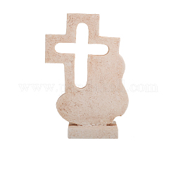 Figurine croce in resina, per la decorazione del desktop dell'home office, bianco antico, 52x135x208mm