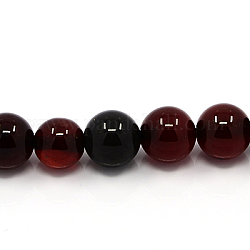 Natural Agate Beads Strands, Dyed, Round, Dark Red, 4mm, Hole: 1mm