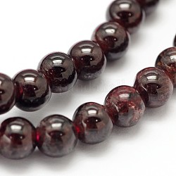 Granat runde Perlen-Stränge, 6 mm, Bohrung: 1 mm, ca. 71 Stk. / Strang, 15.7 Zoll