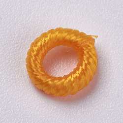 Perle di filo di poliestere, anello, arancione, 6~6.5x1.5mm, Foro: 3 mm