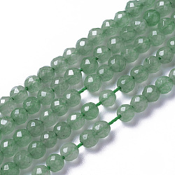 Естественный зеленый авантюрин бисер нитей, граненые, круглые, 2~3x2~2.5 мм, отверстие : 0.2 мм, около 181~210 шт / нитка, 15.9~16.3 дюйм (40.4~41.5 см)