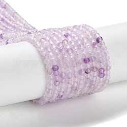 Natural Amethyst Beads Strands, Faceted, Rondelle, 2~2.5x1.8mm, Hole: 0.5mm, about 206~208pcs/strand, 15.31~15.39''(38.9~39.1cm)