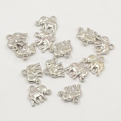 Charms elefante d'epoca, Charms in lega stile tibetano, cadmio & nichel &piombo libero, platino, 12x14x2.5mm, Foro: 1 mm