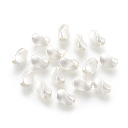 Messing Perlen, langlebig plattiert, Bleifrei und Cadmiumfrei und Nickel frei, Twist, Oval, matte Stil, 925 Sterling versilbert, 8x5x5 mm, Bohrung: 2 mm