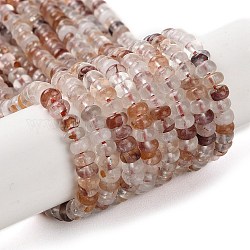 Brins de perles de quartz hématoïde rouge naturel/quartz ferrugineux, rondelle, 4x2mm, Trou: 0.8mm, Environ 173~177 pcs/chapelet, 15.39~15.67'' (39.1~39.8 cm)